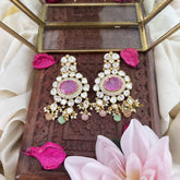 Vriksham Unique Oval Shape Dangler-Light Pink-G18331